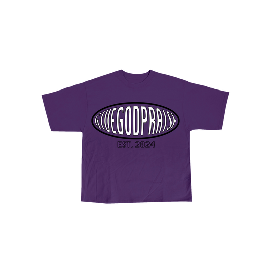 Oval Give God Praise Purple T-Shirt