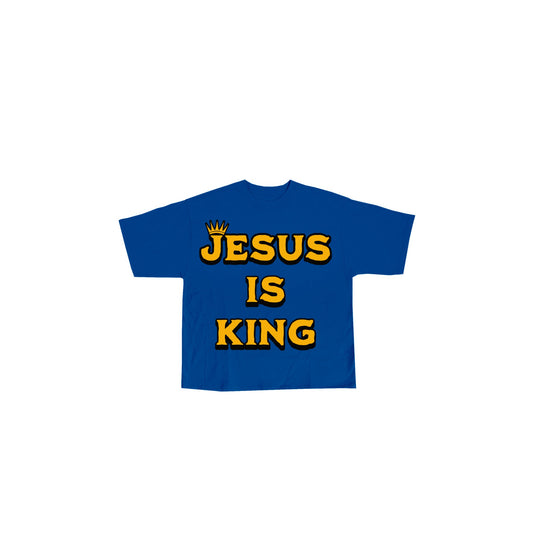 Jesus Is King Blue T - Shirt - GiveGodPraiseClothing