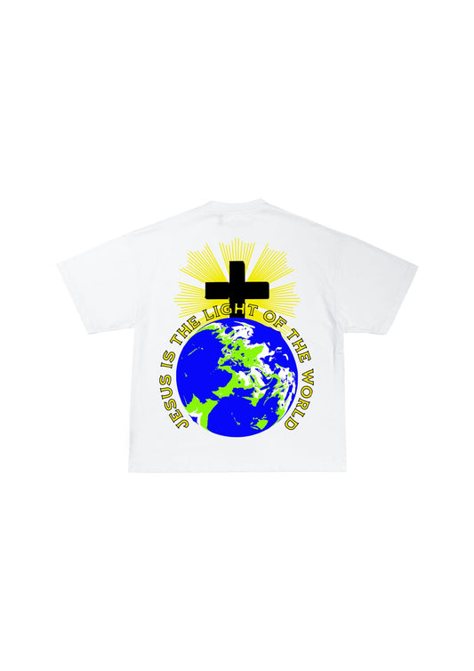 Jesus Is The Light Of The World White T - Shirt - GiveGodPraiseClothing
